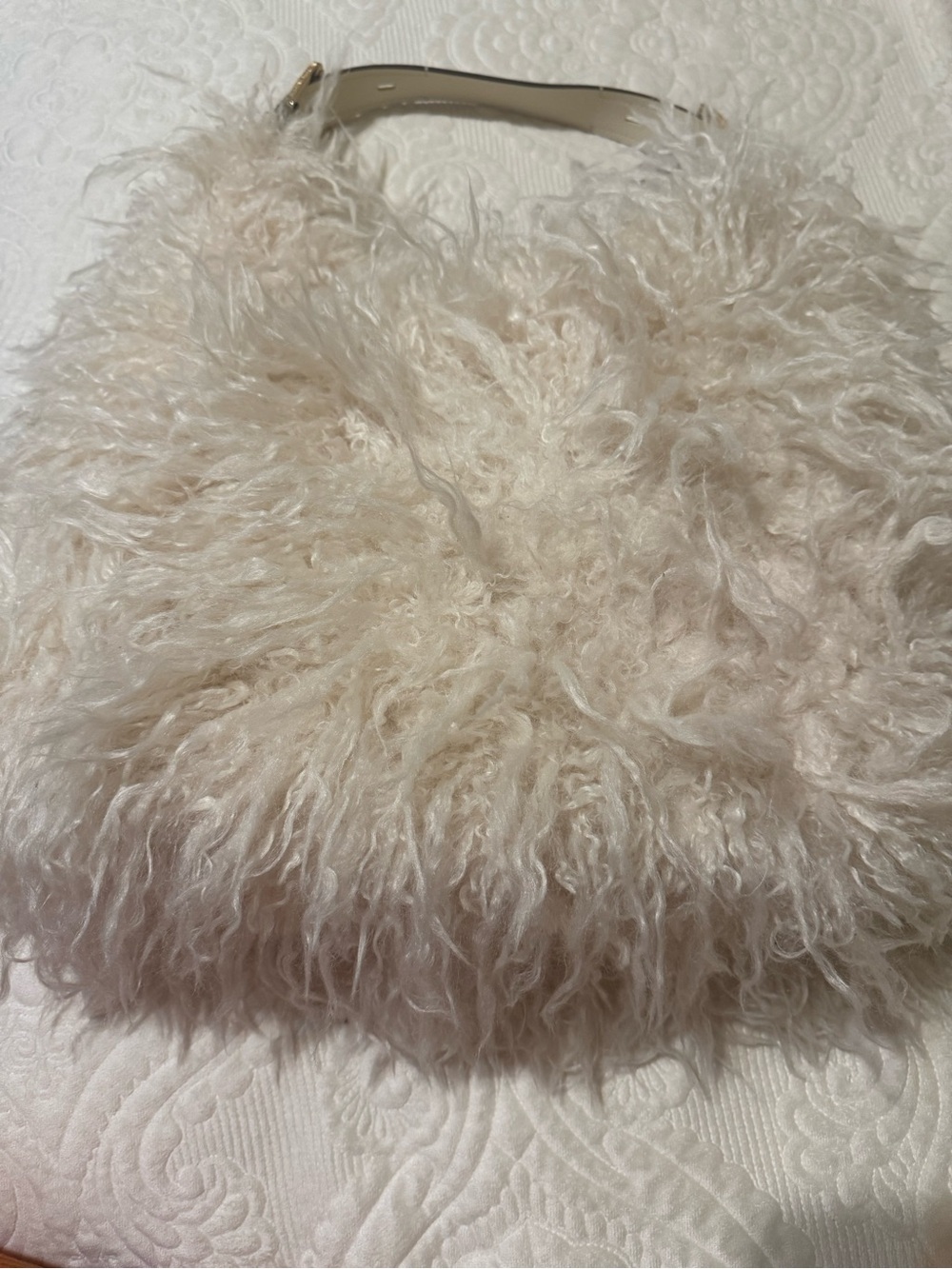 Michael Kors Cream Faux Fur Shoulder Bag